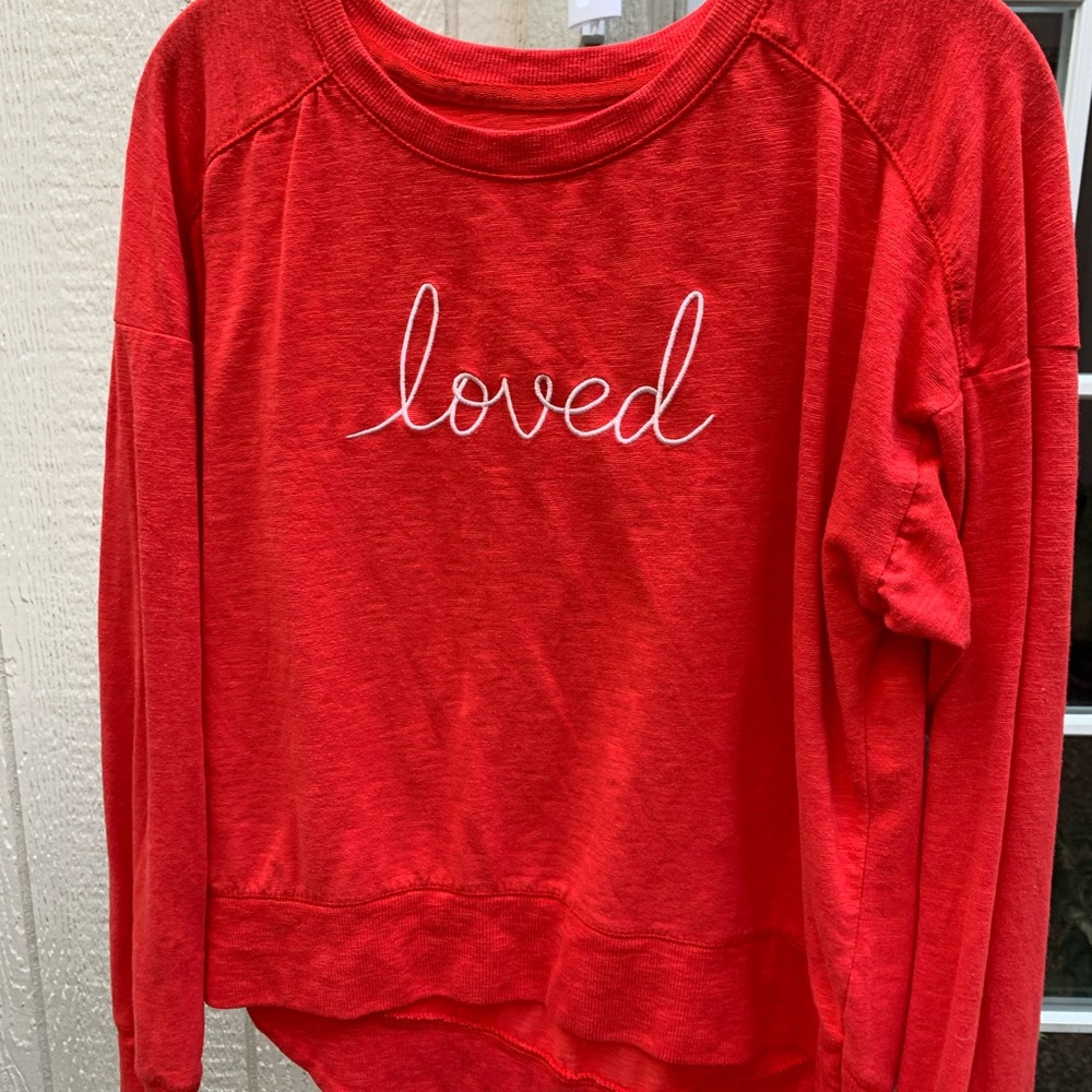 Secret Treasures long sleeve sleepwear top size M (8-10) color red LOVED.